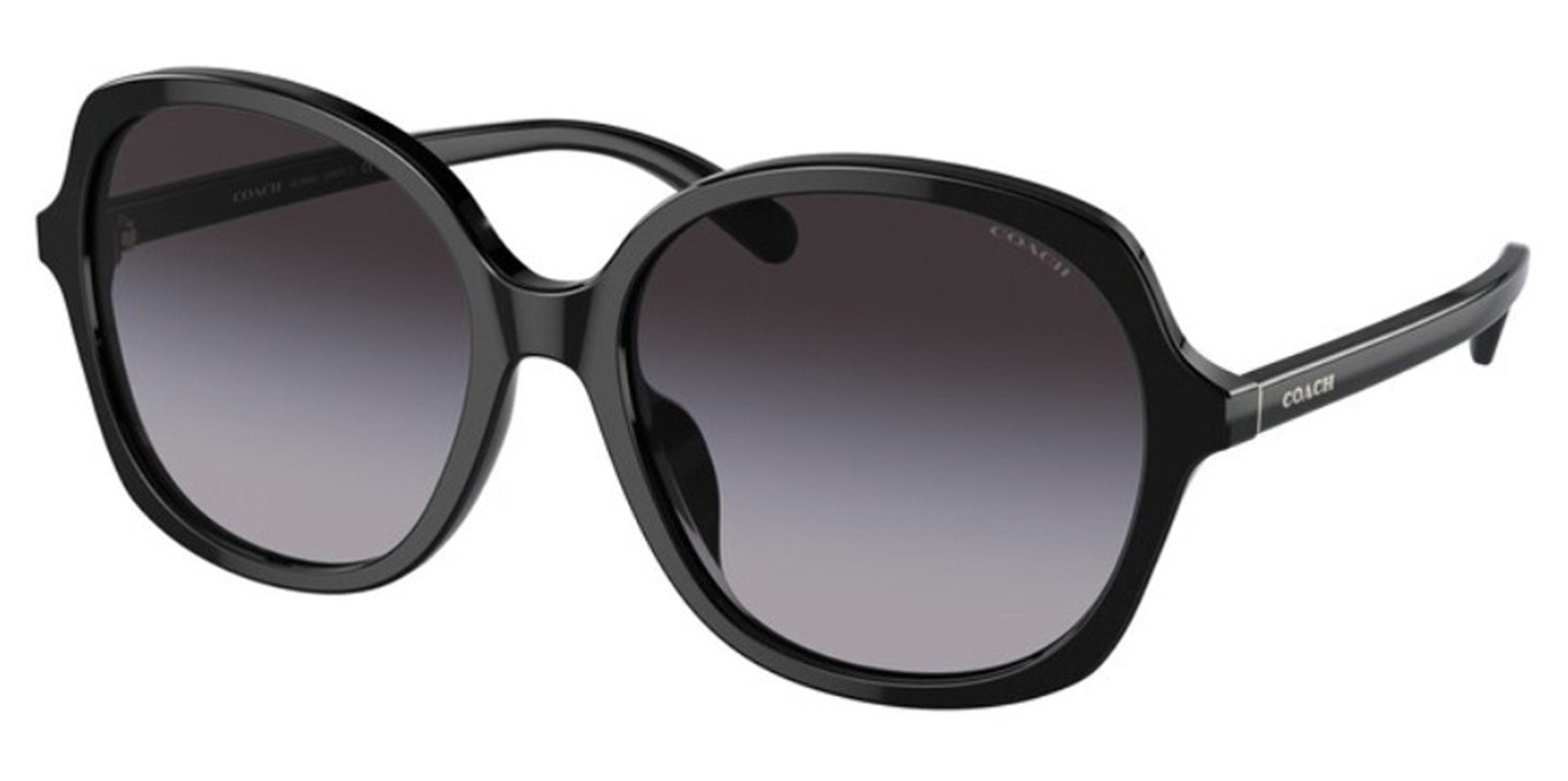 Coach Women Black Square Butterfly Sunglasses HC8360U-50028G Grey Gradient Lens 57mm