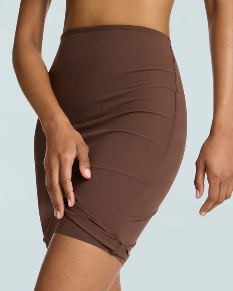 Commando Classic Half Slip with Control Short, Mocha, Extra Large - HS05-MOC-XL
