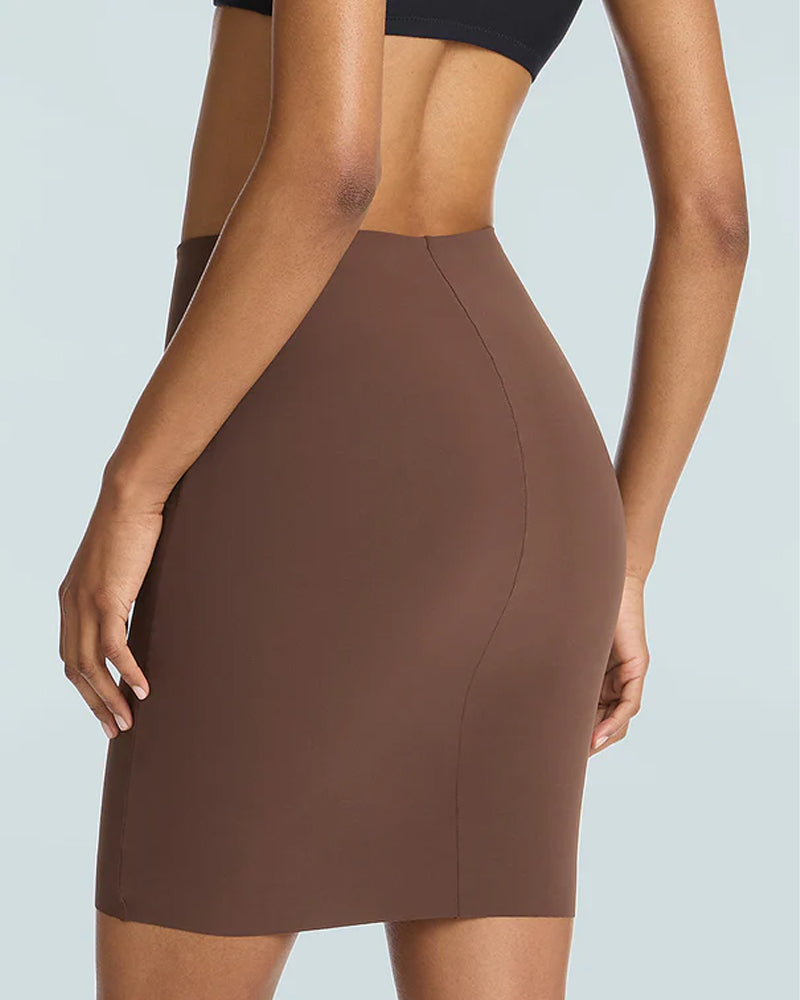 Commando Classic Half Slip with Control Short, Mocha, Extra Large - HS05-MOC-XL