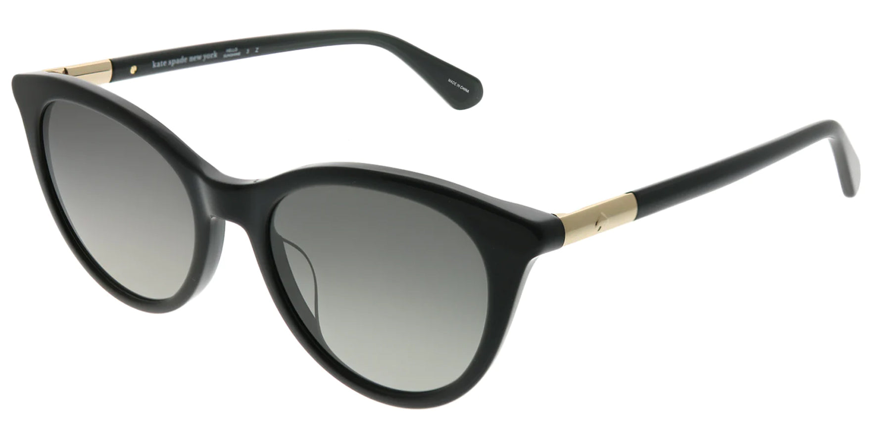 Kate Spade Janalynn Women Black Cat Eye Sunglasses 0807-WJ Grey Gradient Lens 51mm