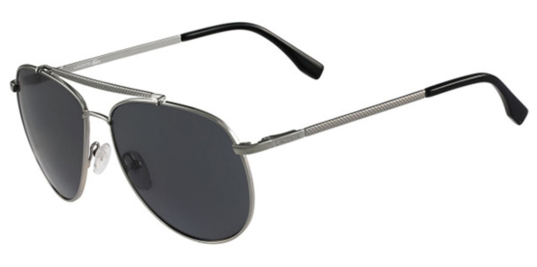 Lacoste Men Gunmetal Pilot Sunglasses L177SP-033 Grey Polarized Lens 59mm