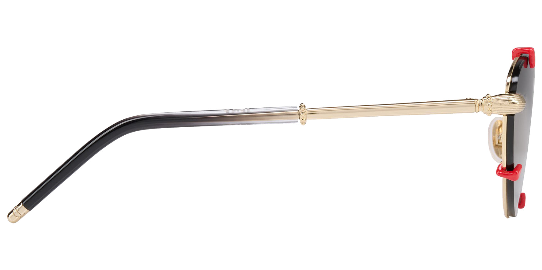 Christian Louboutin Dolly LB0007 Women Pale Gold-Tone Oval Sunglasses LB0007-32B Smoke Gradient Lens 143mm