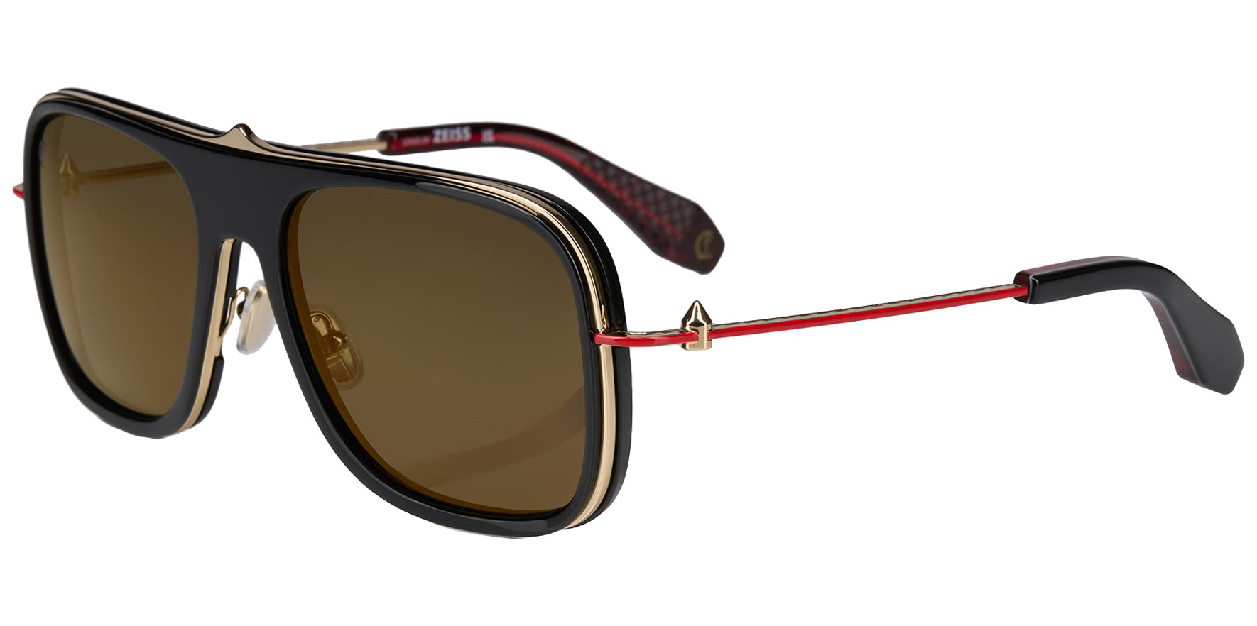 Christian Louboutin Greggo LB0013 Men Black Navigator Sunglasses LB0013-01C Warm Smoke Lens 58mm