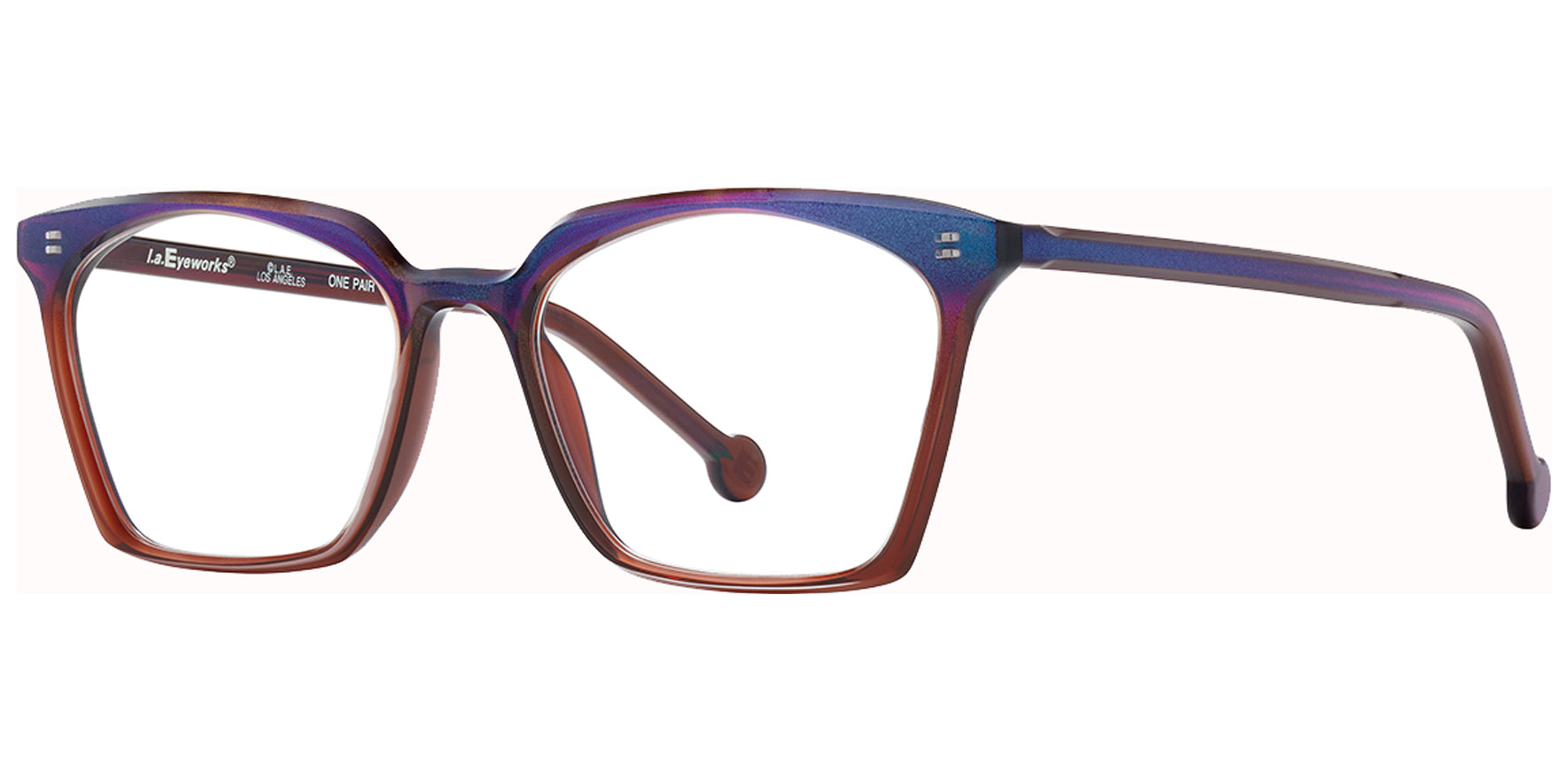 L.A. Eyeworks Levi 699 Beetle Soft Rectangular Eyeglass Frames LEVI699 Clear Lens 51mm