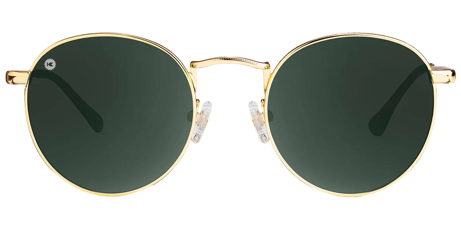 Knockaround Love &amp; Haights Gold-Tone Round Sunglasses LHAV3032 Aviator Green Polarized Lens 49mm