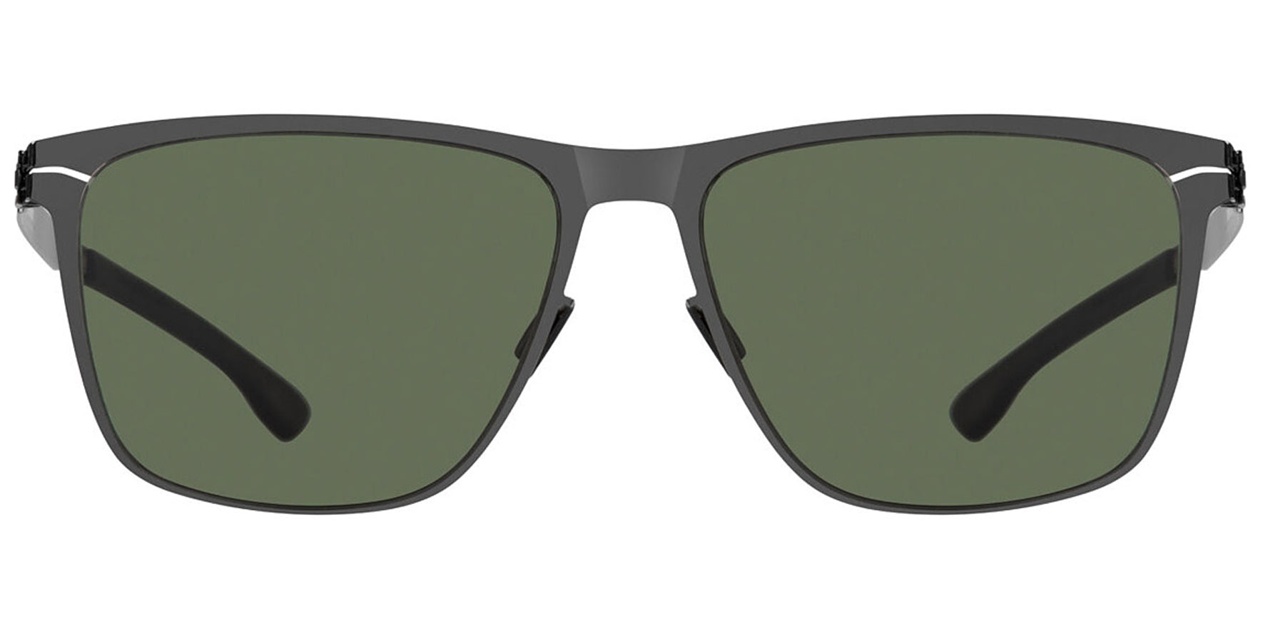 Ic! Berlin Charlie Gunmetal Square Sunglasses M1643023023T02102DO Green Lens 57mm