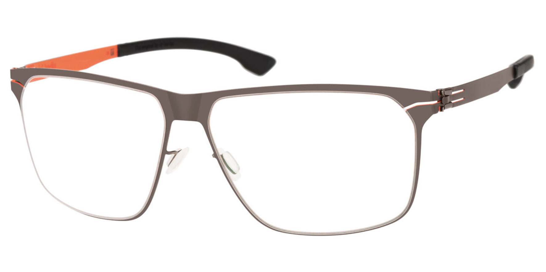 Ic! Berlin Olaf Men Graphite-Flame Square Eyeglass Frames M1678260260T02007DO Clear Demo Lens 62mm