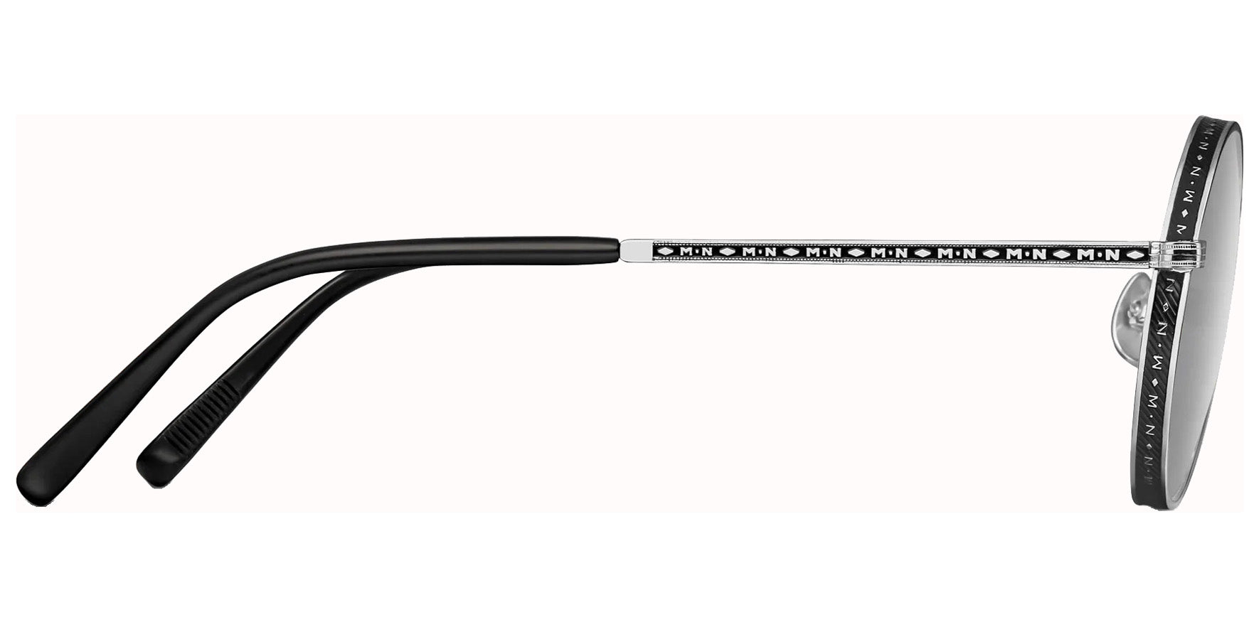 Matsuda Palladium White/Matte Black Round Sunglasses M3100-I.SG.PW-MBK.45 Grey Lens 45mm