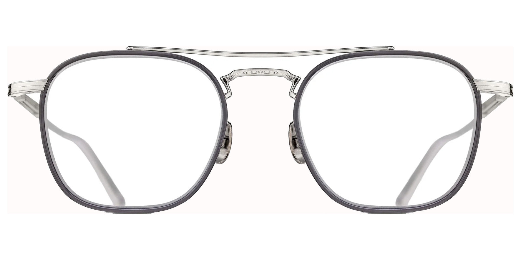 Matsuda Palladium White/Grey Panto Eyeglass Frames M3149.RX.PW-GRY.48 Clear Lens 48mm