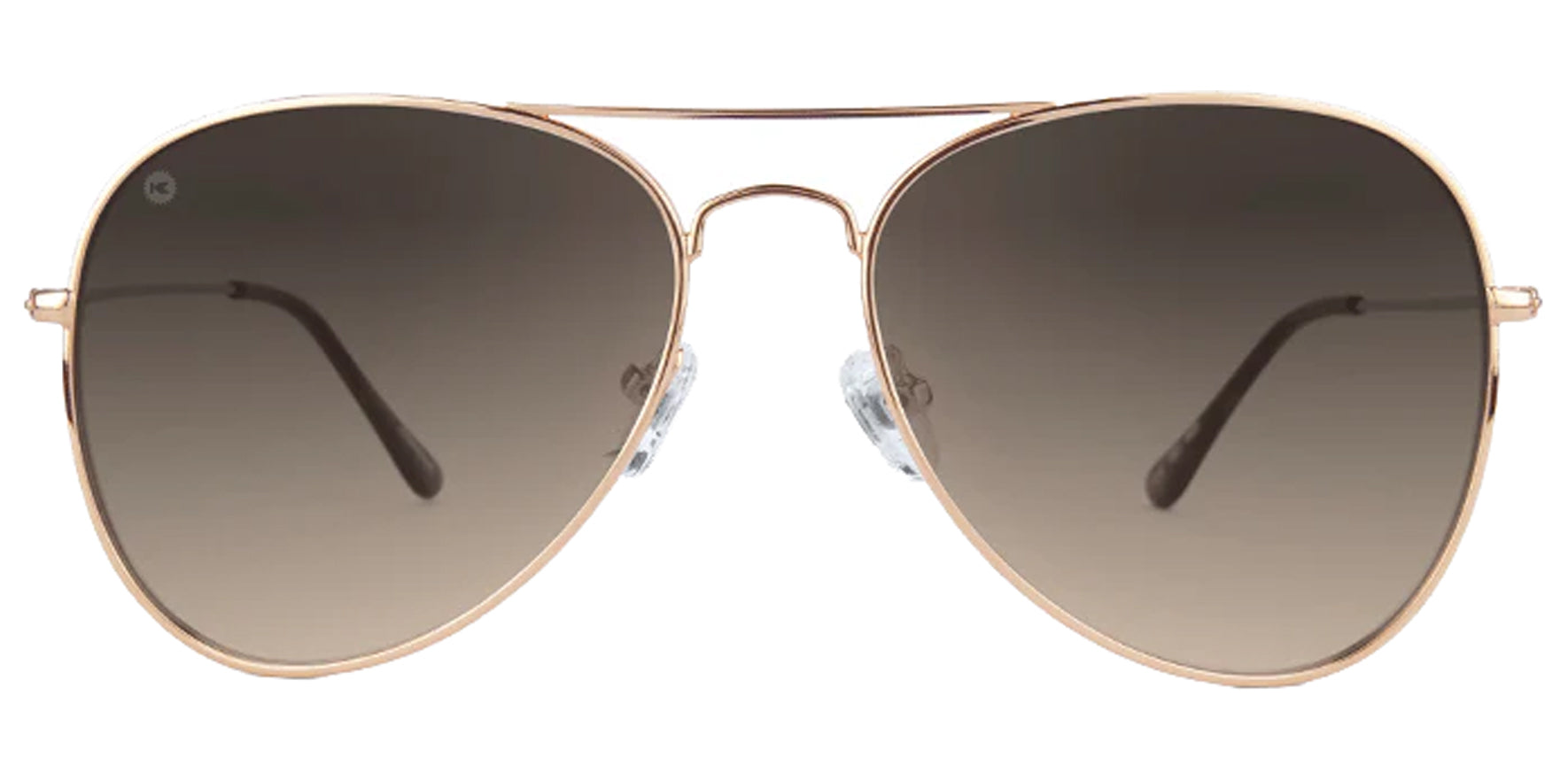 Knockaround Mile Highs Vegas Velour Rose Gold-Tone Aviator Sunglasses MHAG3221 Amber Polarized Lens 57mm