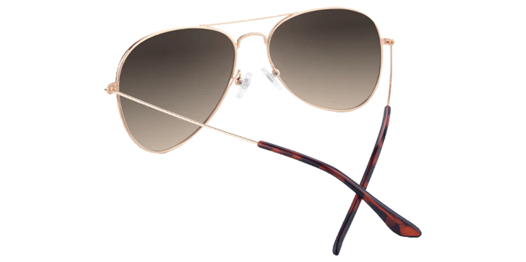 Knockaround Mile Highs Vegas Velour Rose Gold-Tone Aviator Sunglasses MHAG3221 Polarized Amber Gradient Lens 57mm