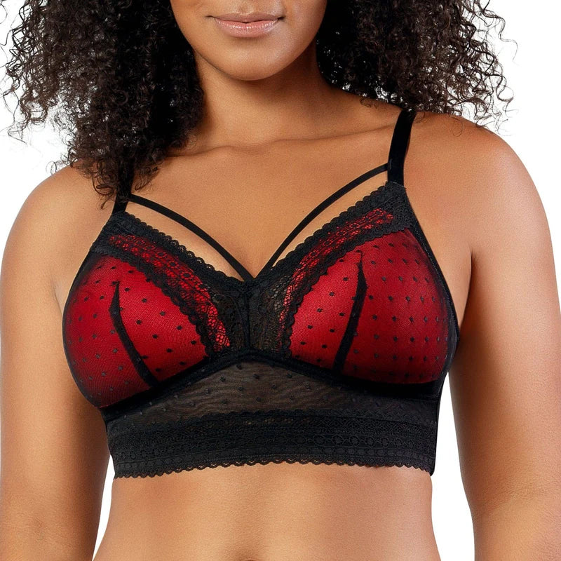 Parfait Mia Dot Wire-Free Full Bust Padded Bralette, Black - MIADOT-P6011-BLACK