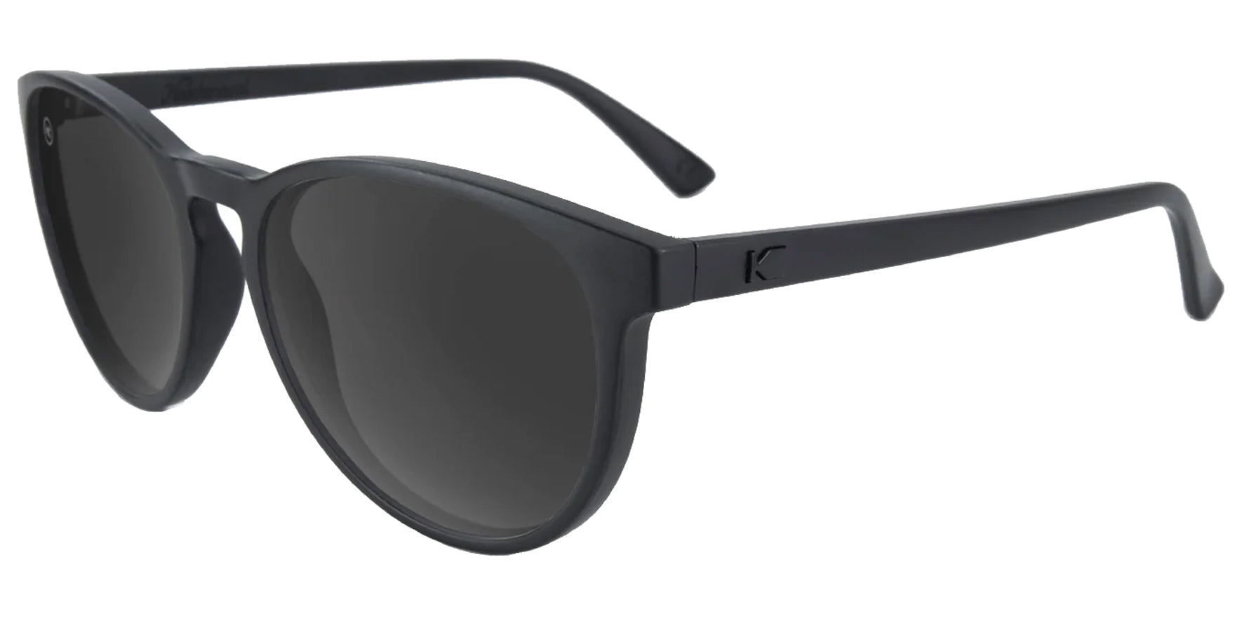 Knockaround Mai Tais Matte Black Round Sunglasses MTGL2031 Smoke Polarized Lens 54mm