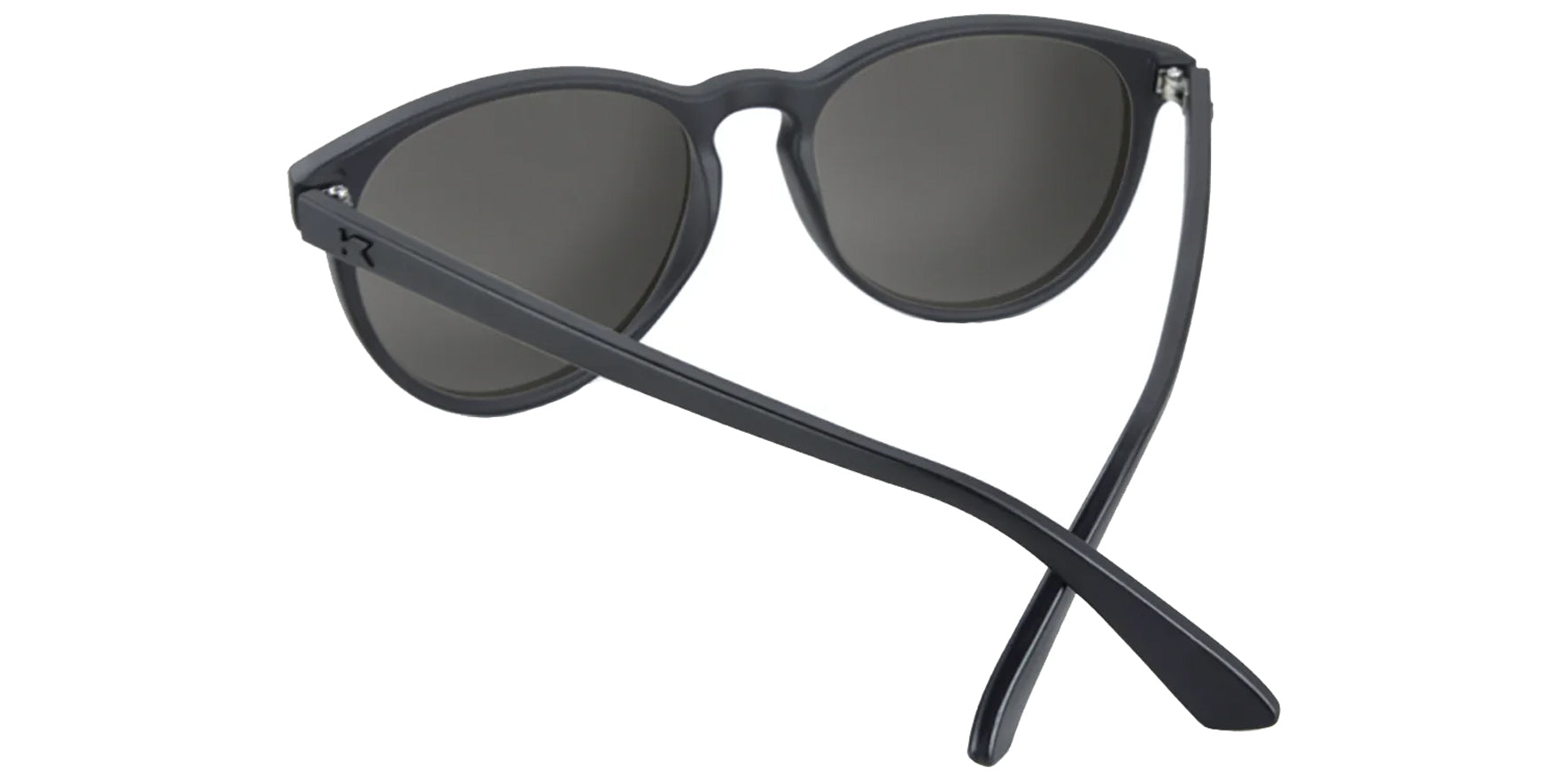 Knockaround Mai Tais Matte Black Round Sunglasses MTGL2031 Polarized Smoke Lens 54mm