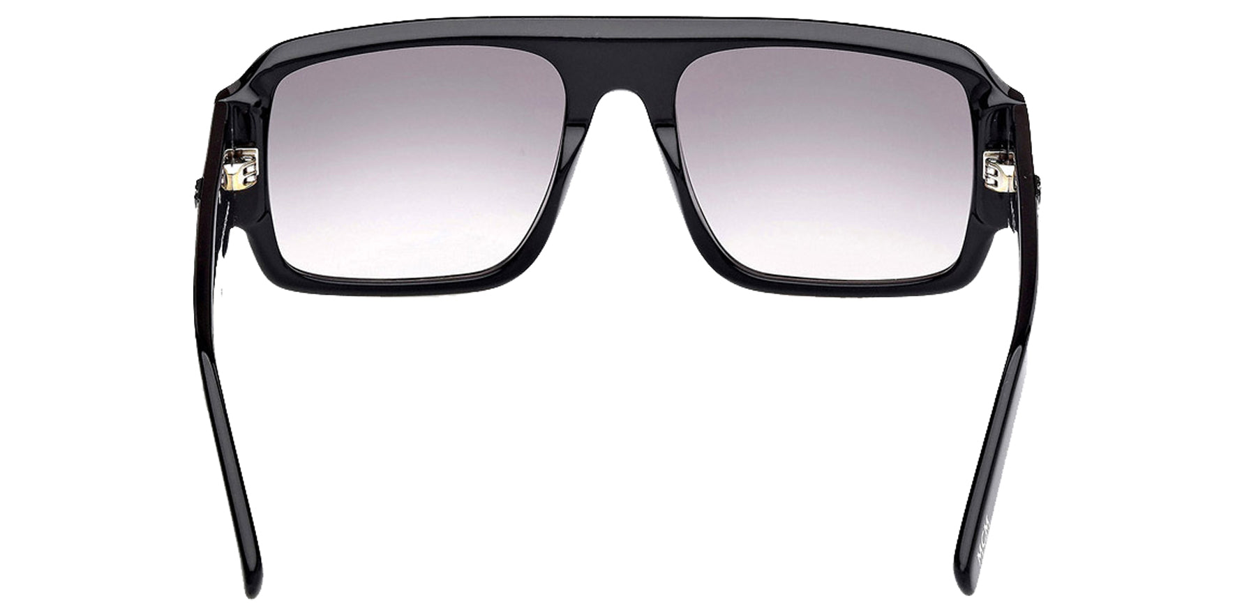 MCM Worldwide Shiny Black Navigator Sunglasses MW0022-01B Smoke Gradient Lens 55mm
