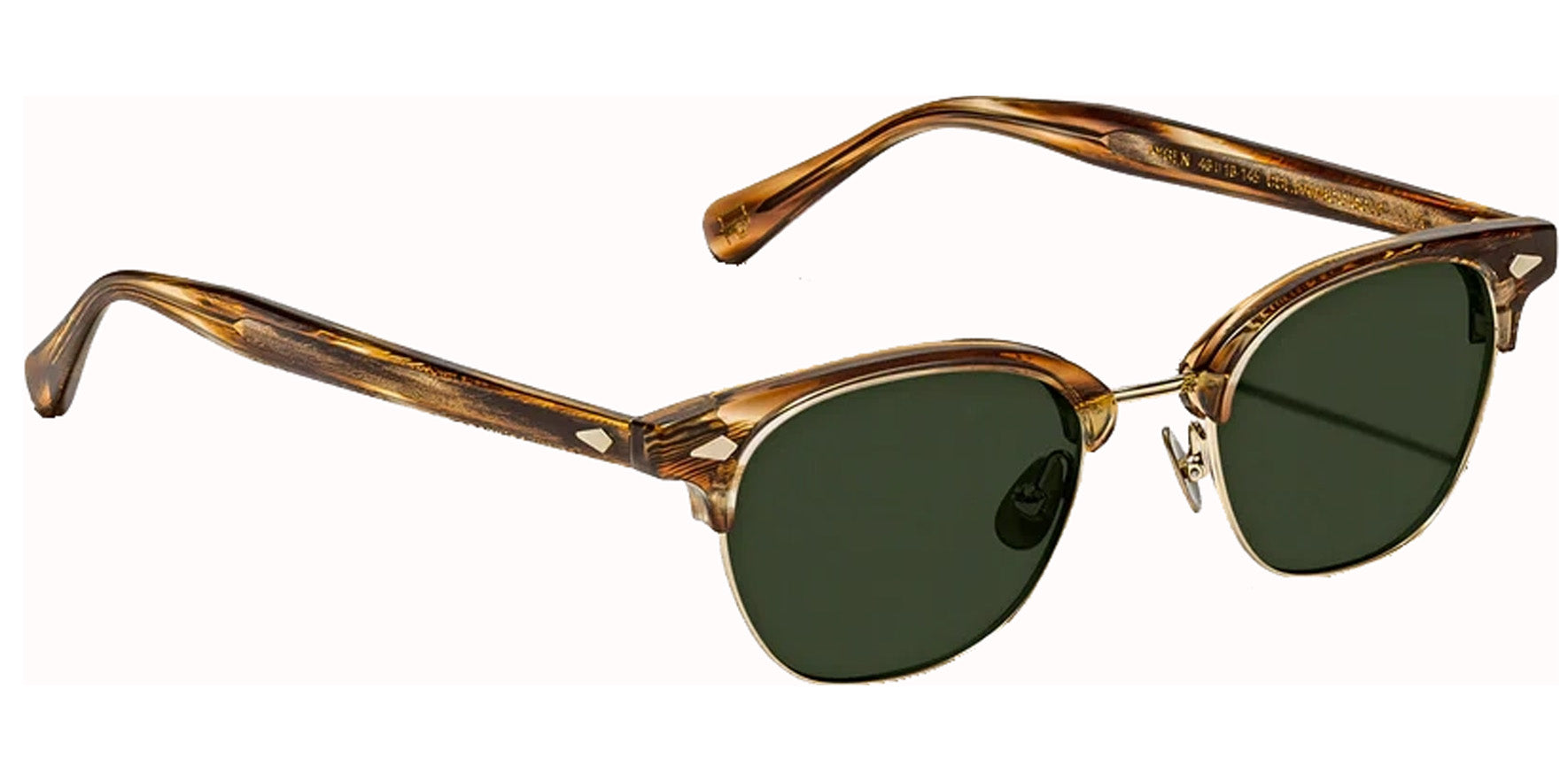 Moscot Aygen Sun Bamboo Soft Square w/ Browline Sunglasses OR-AYG-S51180256-54 G-15 Lens 51mm