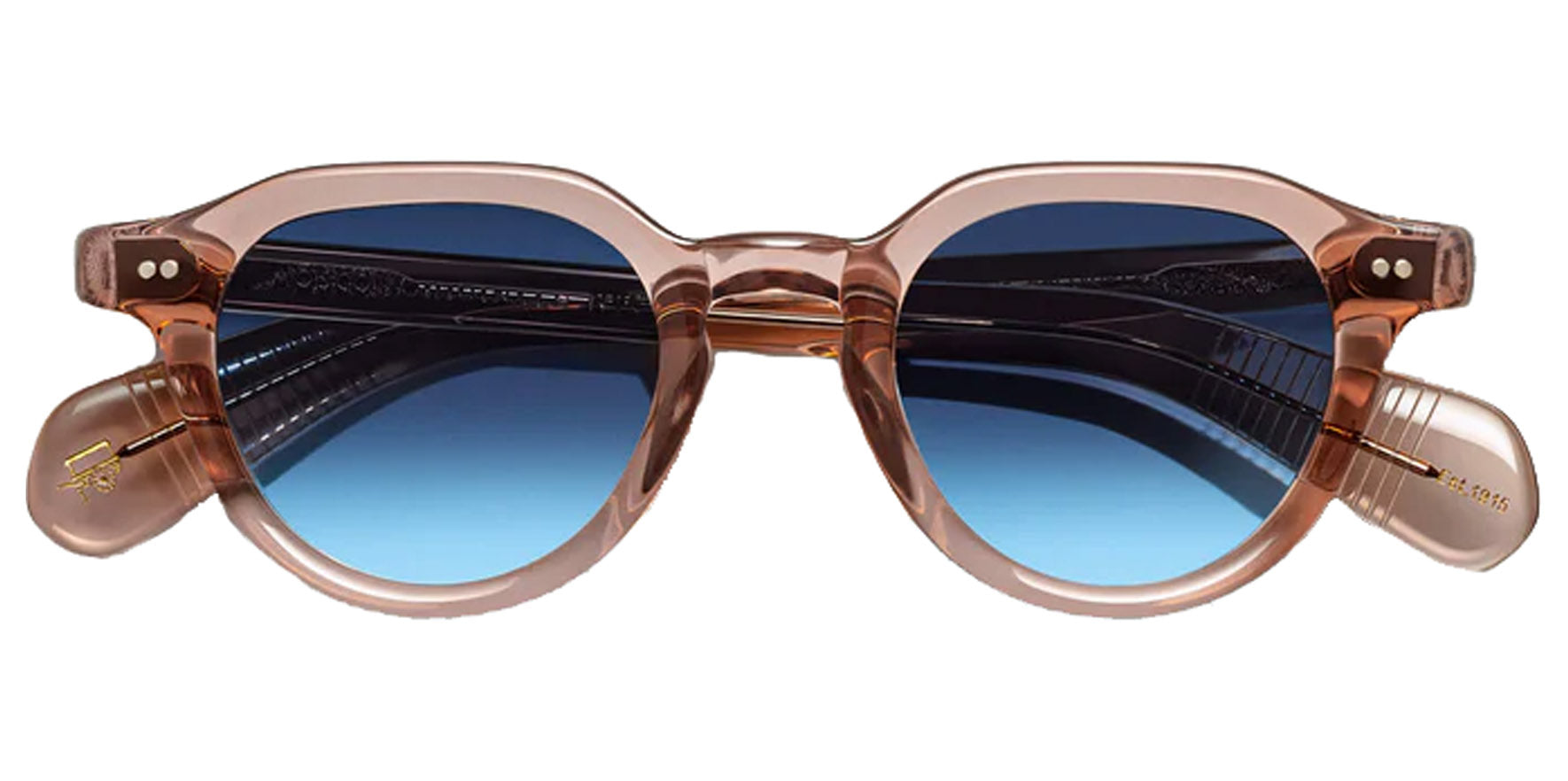 Moscot Baitsim Sun Vintage Rose Soft Square Sunglasses OR-BAI-S48222203-TP Denim Blue Lens 48mm