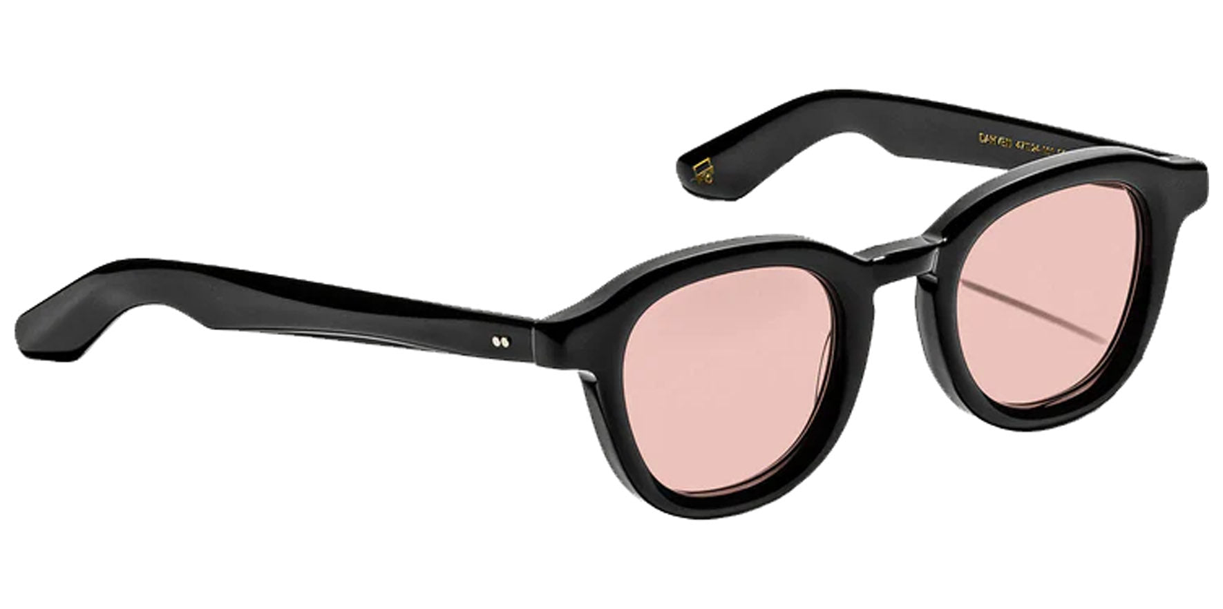 Moscot Dahven Sun Black Round Sunglasses OR-DAH-S44240200-T3 New York Rose Lens 44mm