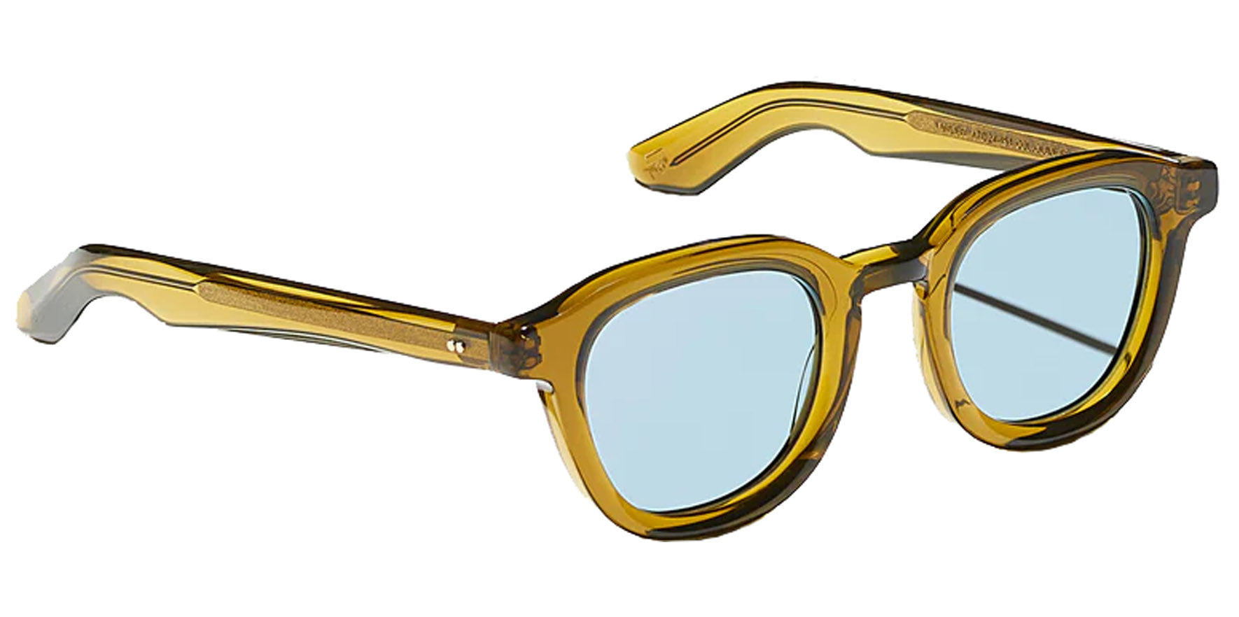 Moscot Polychrome Dahven Sun  Olive Brown Round Sunglasses OR-DAH-S44241509-TF Bel Air Blue Lens 44mm