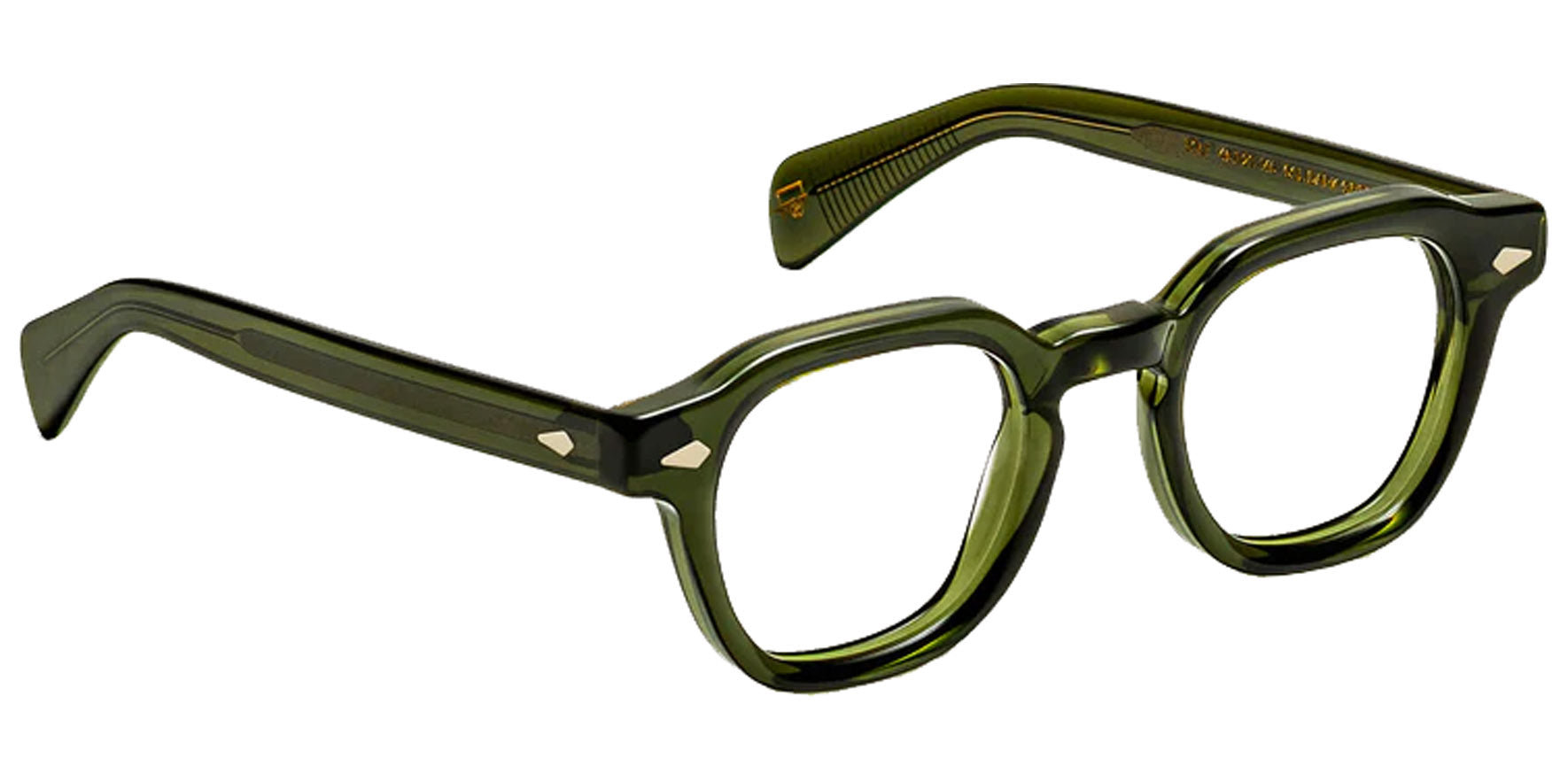 Moscot Dolt Dark Green Geometric Square Eyeglass Frames OR-DOL-O46230405-01 Clear Demo Lens 46mm