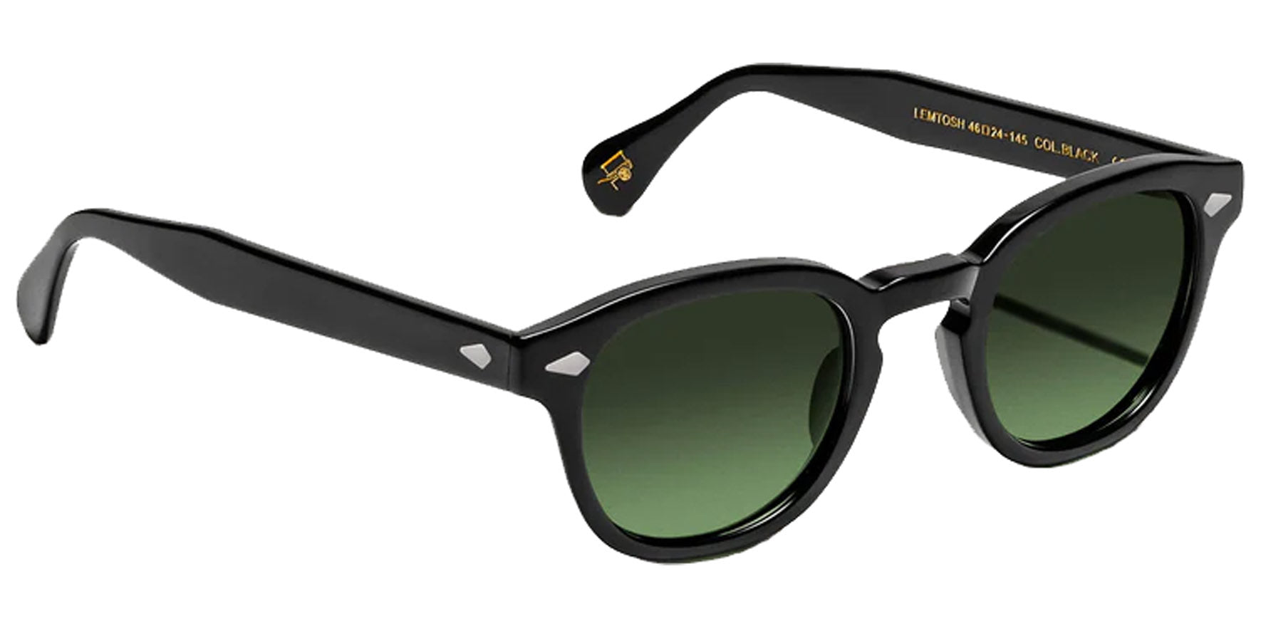 Moscot Lemtosh Base 2 Sun Black Soft Square Sunglasses OR-LMB2-S49240200-TA Forest Wood Lens 49mm