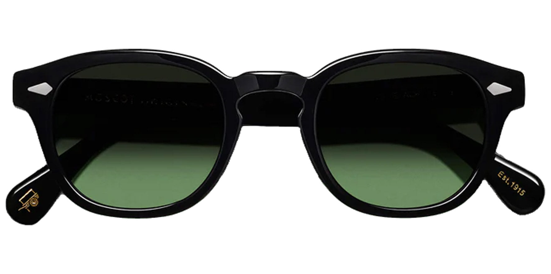 Moscot Lemtosh Base 2 Sun Black Soft Square Sunglasses OR-LMB2-S49240200-TA Forest Wood Lens 49mm