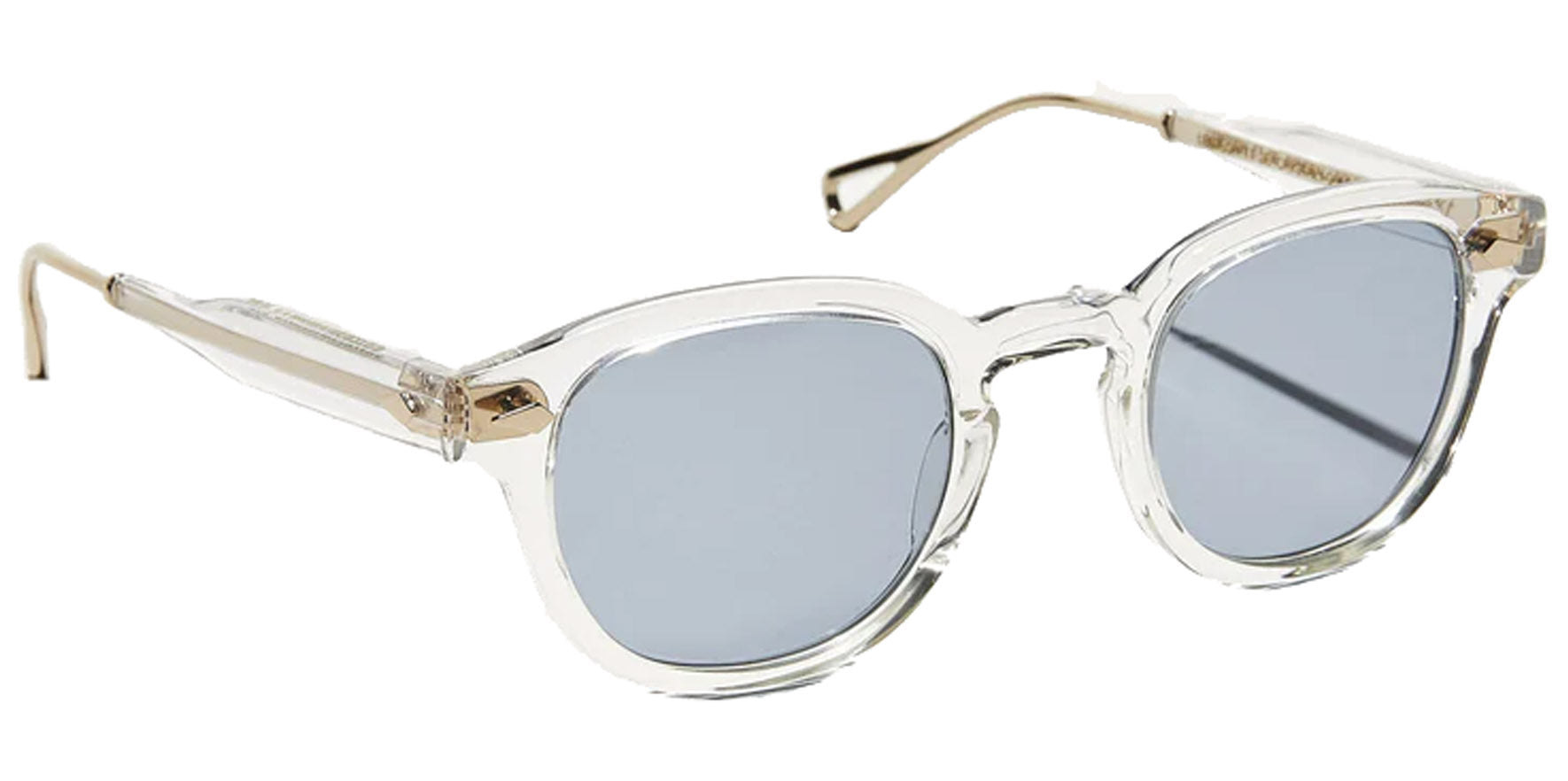 Moscot Lemtosh TT Sun Crystal/Gold Soft Square Sunglasses OR-LMTT-S46240315-23 Blue Lens 46mm
