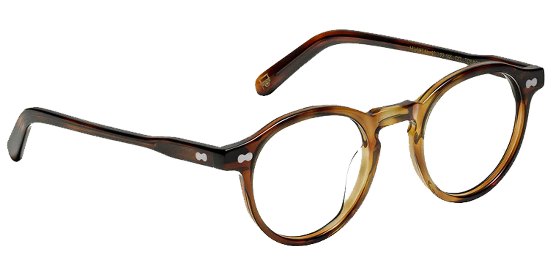 Moscot Miltzen Tobacco Round Eyeglass Frames OR-MIL-O46222001-01 Clear Demo Lens 46mm