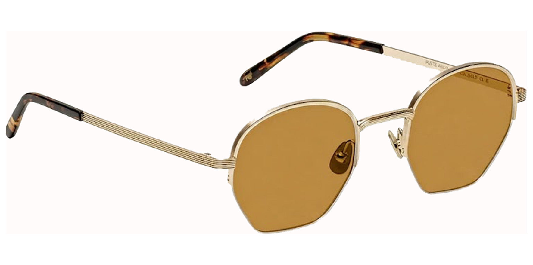 Moscot Plotz Sun Gold-Tone Geometric Sunglasses OR-PLO-S49210700-TW Amber Lens 49mm