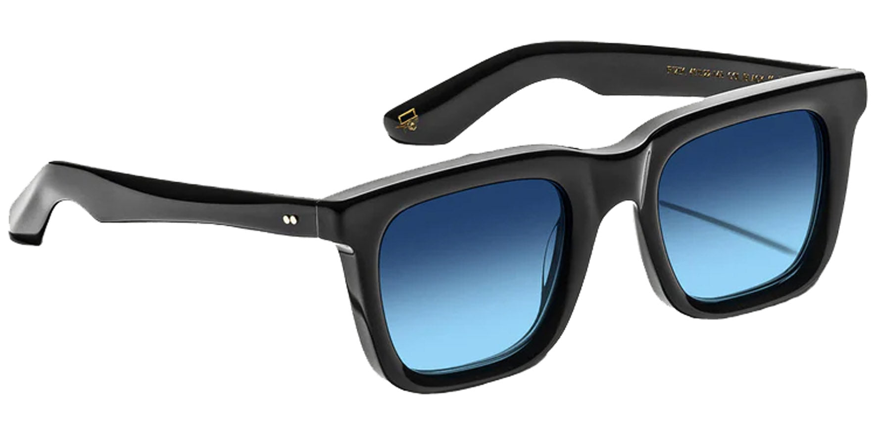 Moscot Rizik Sun Black Rectangular Sunglasses OR-RIZ-S49220200-TP Denim Blue Lens 49mm