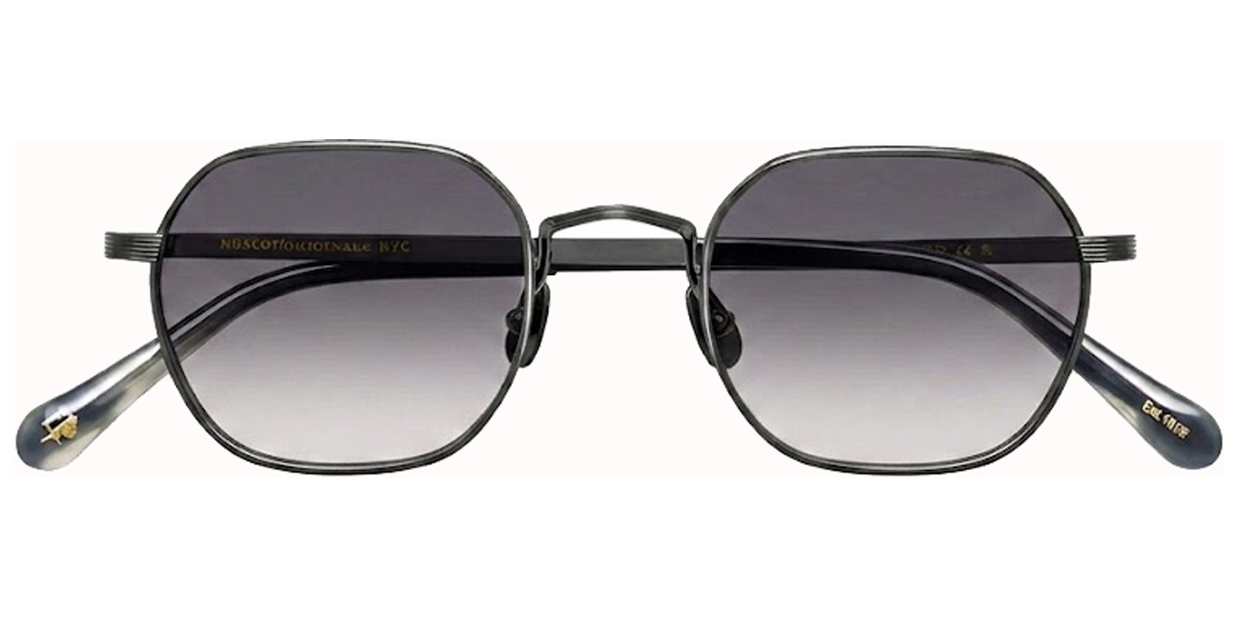 Moscot UTZ Sun Pewter Modified Panto Sunglasses OR-UTZ-S50221601-TC American Grey Fade Lens 50mm