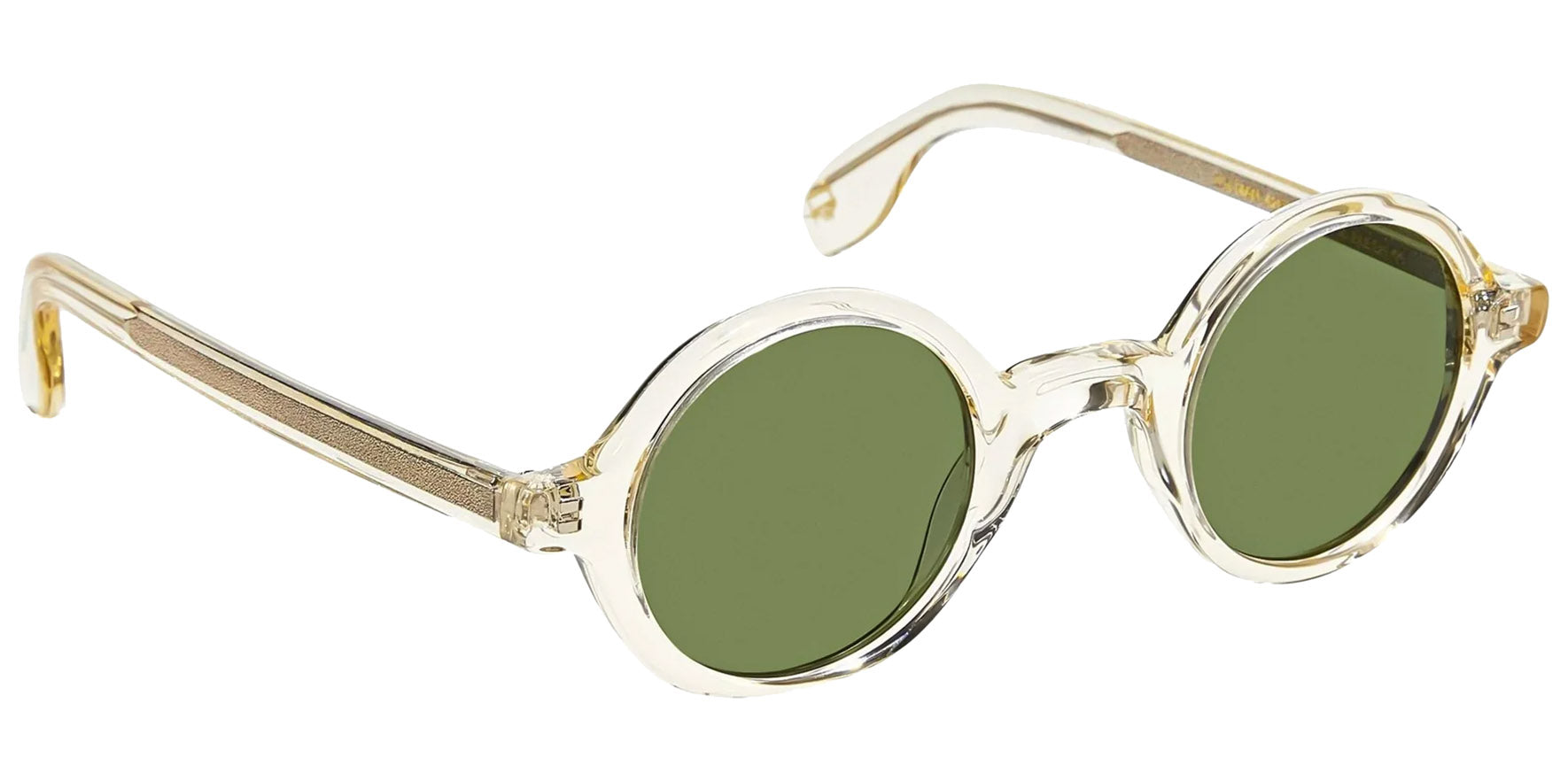 Moscot Zolman Sun Flesh Calibar Round Sunglasses OR-ZOL-S42280600-04 Green Lens 42mm
