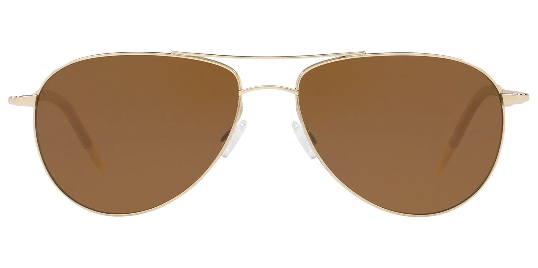 Oliver Peoples Men Soft Gold-Tone Aviator Sunglasses OV1002S-503557 Brown Polarized Lens 59mm