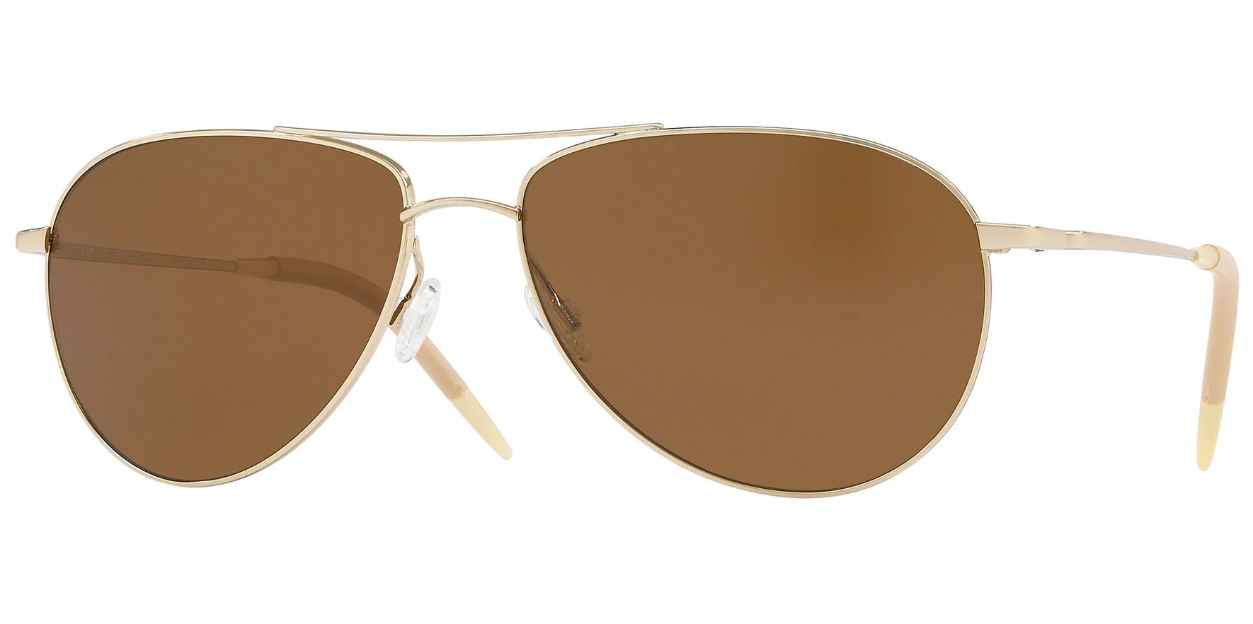 Oliver Peoples Men Soft Gold-Tone Aviator Sunglasses OV1002S-503557 Brown Polarized Lens 59mm