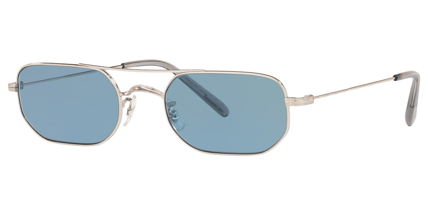 Oliver Peoples Indio Silver Irregular Sunglasses OV1263ST-503656 Cobalto Lens 51mm