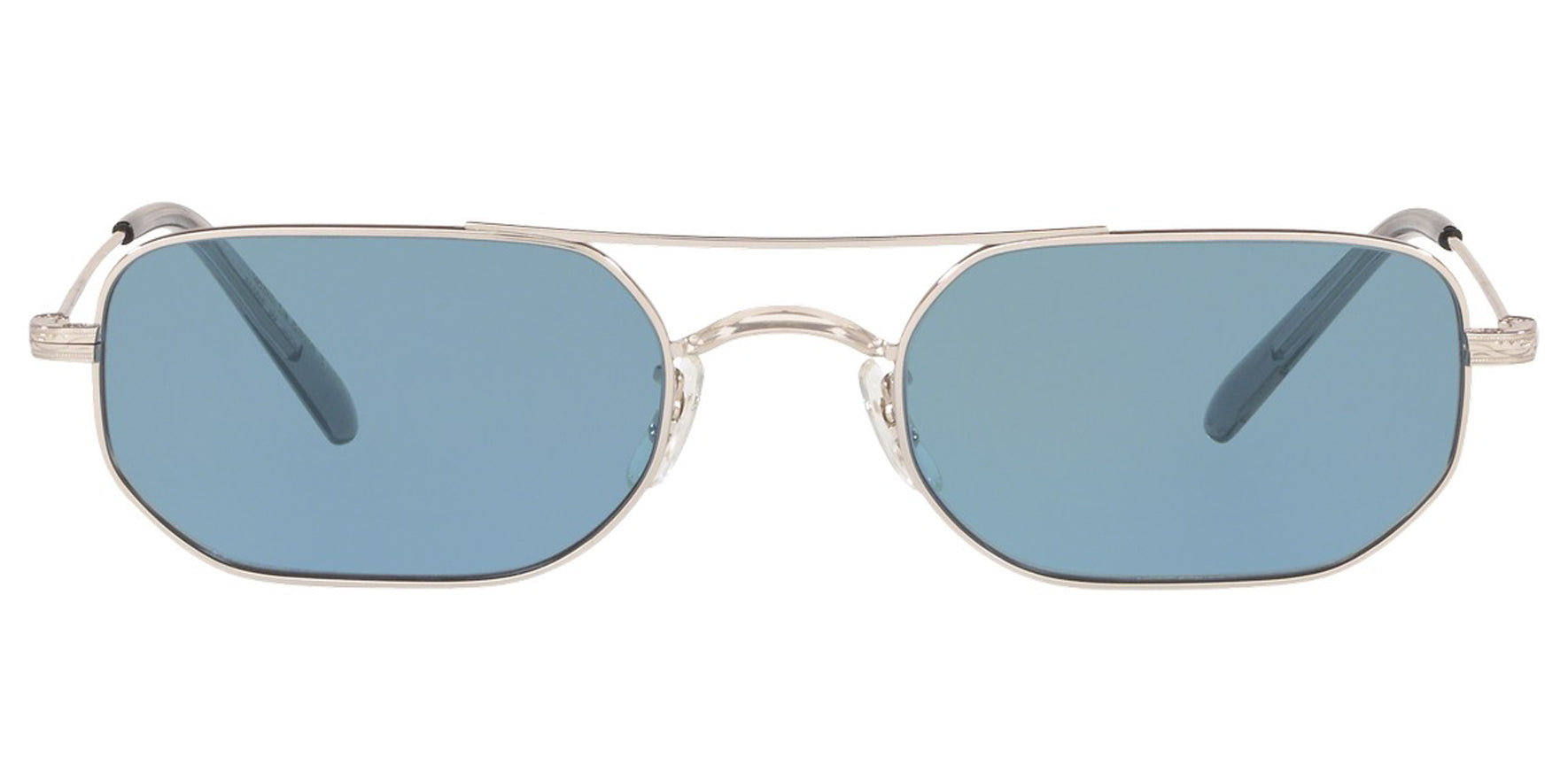 Oliver Peoples Indio Silver Irregular Sunglasses OV1263ST-503656 Cobalto Lens 51mm