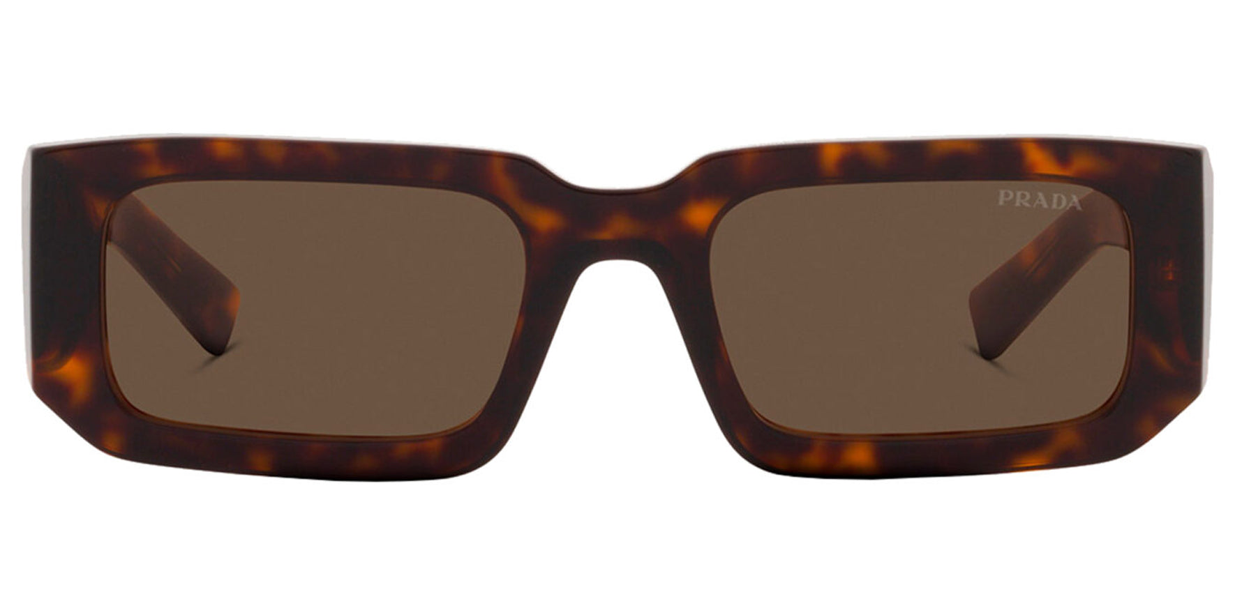 Prada Symbole Tortoise Modern Rectangle Sunglasses PR06YS-2AU8C1 Dark Brown Lens 53mm