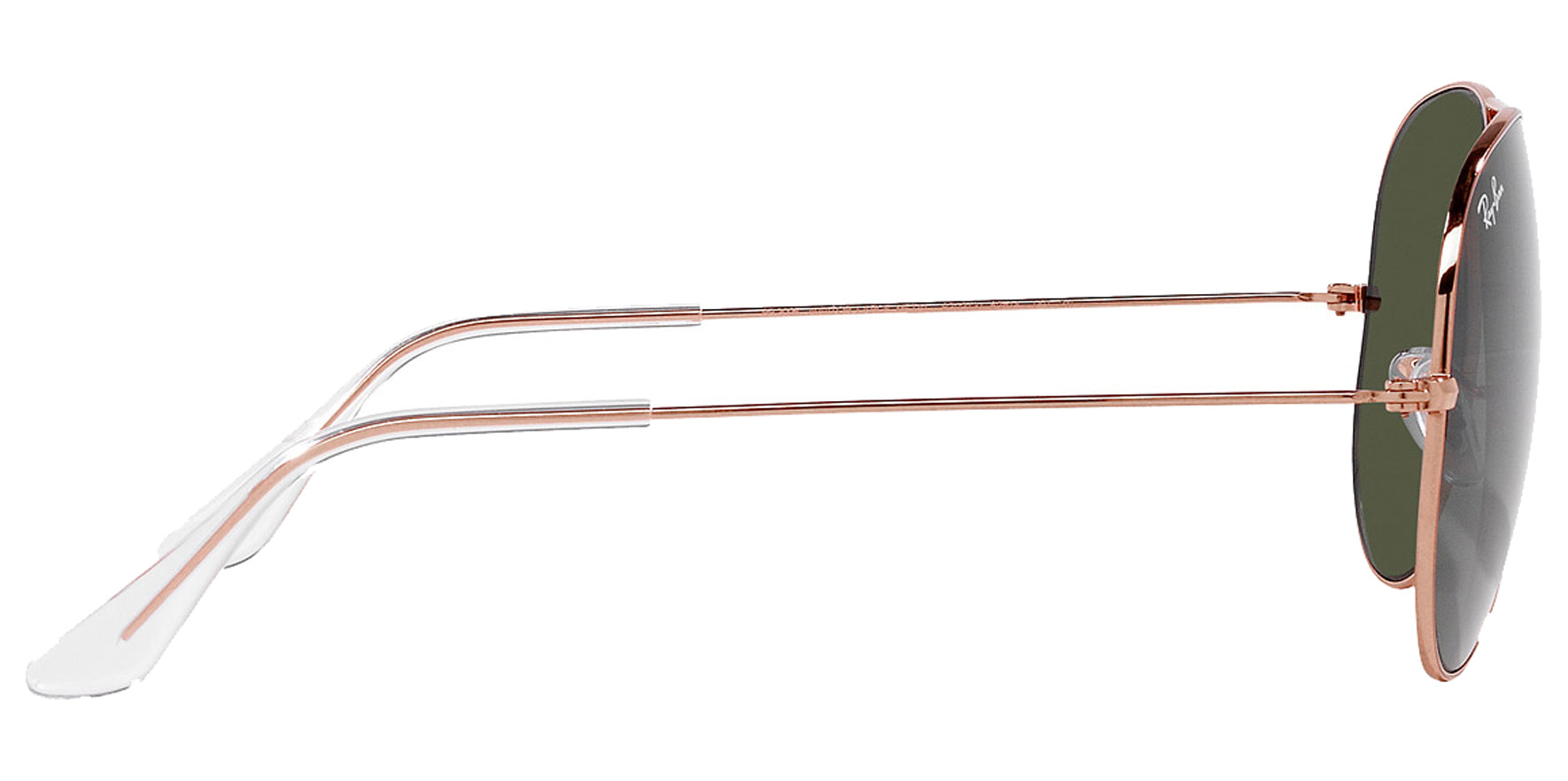 Ray-Ban Polished Rose Gold-Tone Aviator Sunglasses RB3025-920231 Green Lens 62mm