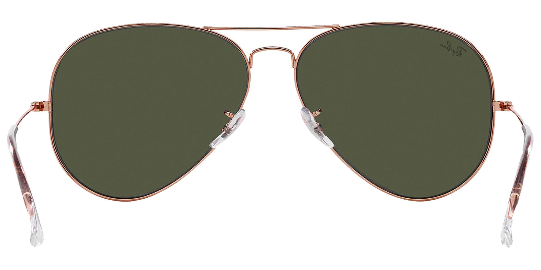 Ray-Ban Polished Rose Gold-Tone Aviator Sunglasses RB3025-920231 Green Lens 62mm