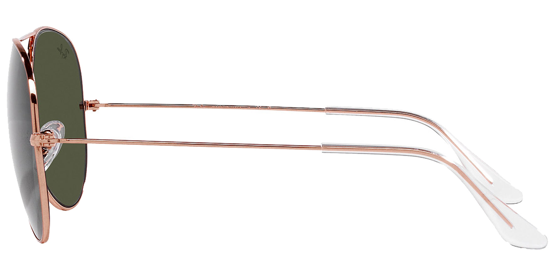 Ray-Ban Polished Rose Gold-Tone Aviator Sunglasses RB3025-920231 Green Lens 62mm