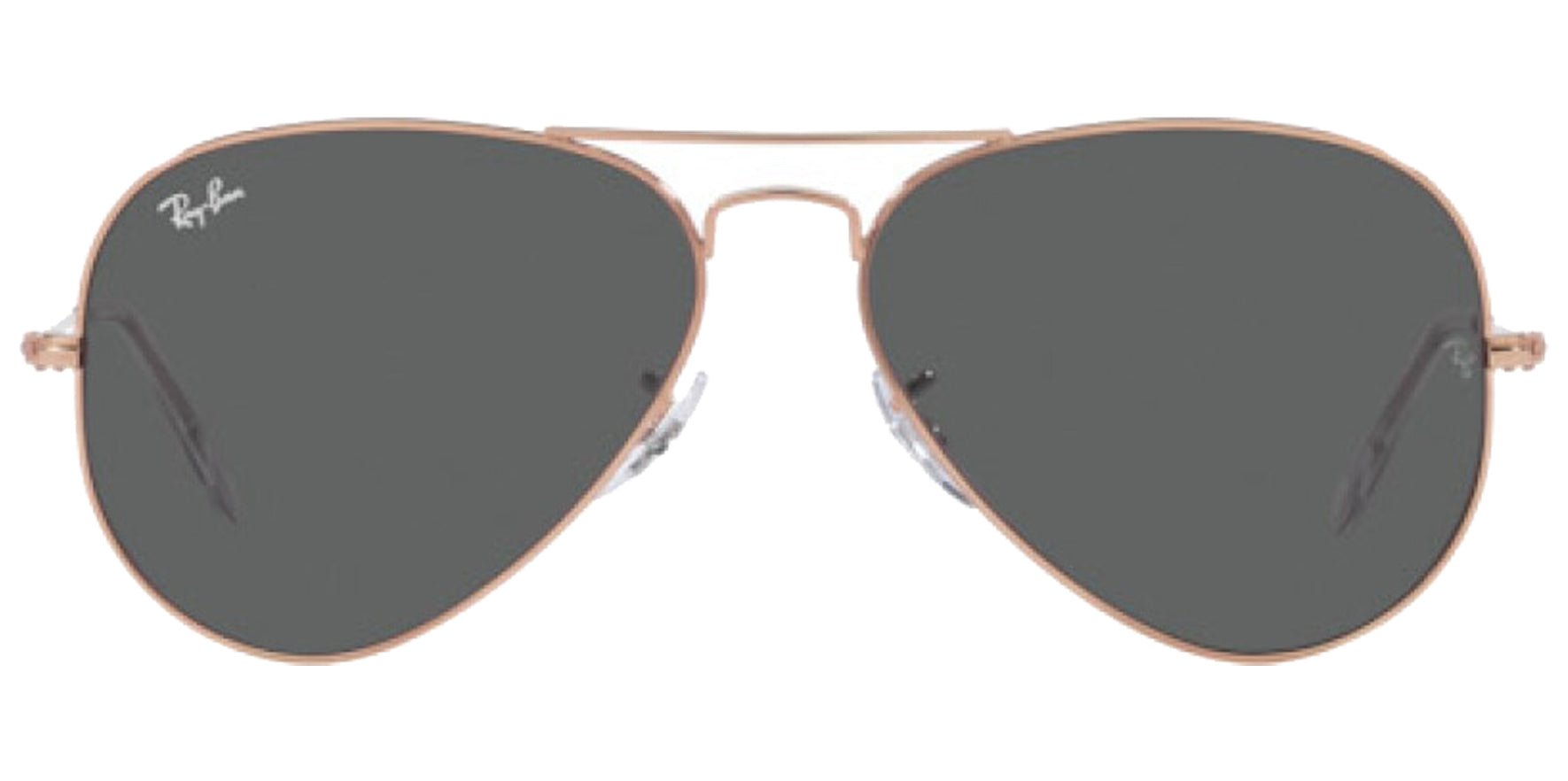 Ray-Ban Polished Rose Gold-Tone Aviator Sunglasses RB3025-9202B1 Dark Grey Lens 55mm