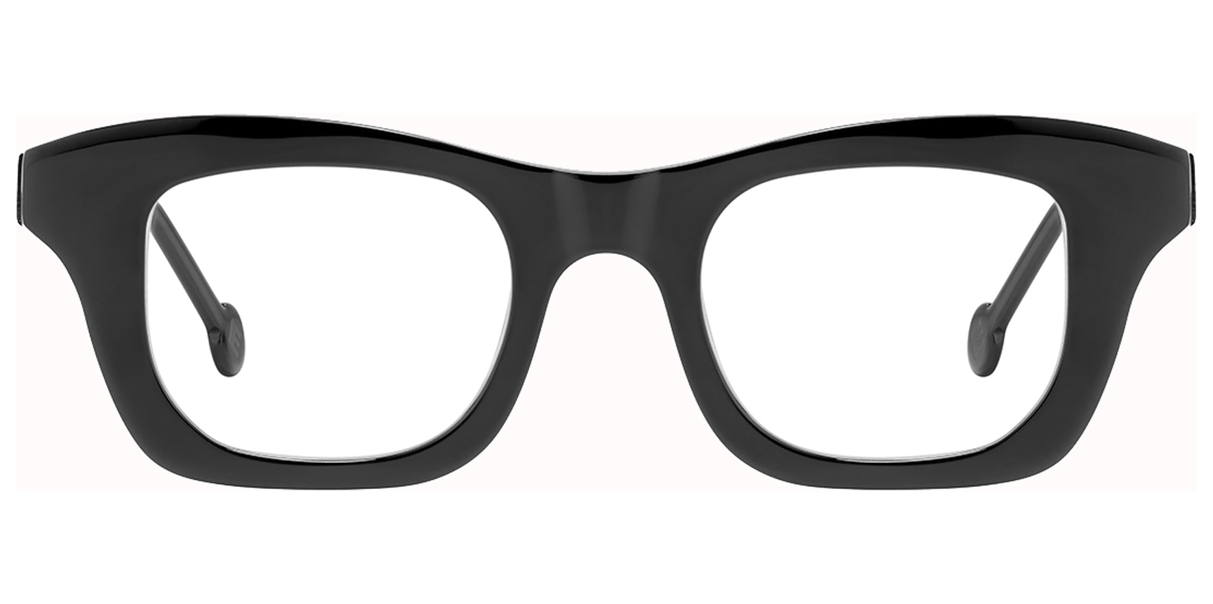 L.A. Eyeworks Renzo 916 Black Soft Square Eyeglass Frames RENZO916 Clear Lens 44mm