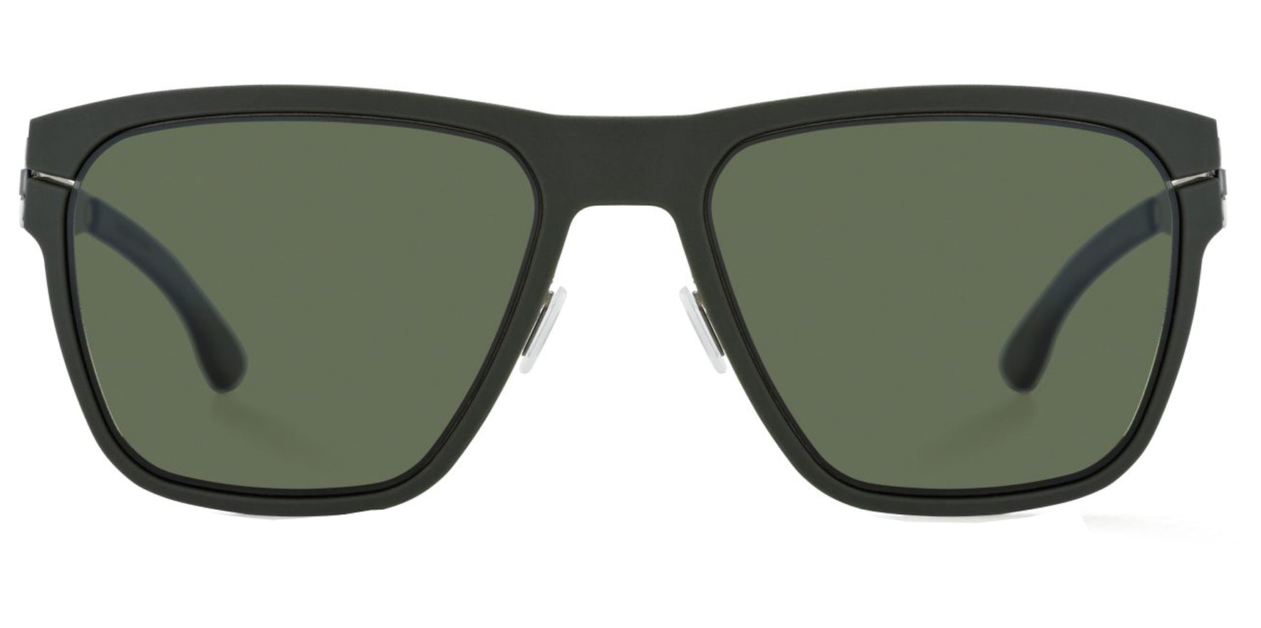 Ic! Berlin Bloc Men Graphite Dark Green Square Sunglasses RH0030H127025T18902DO Green Polarized Lens 57mm