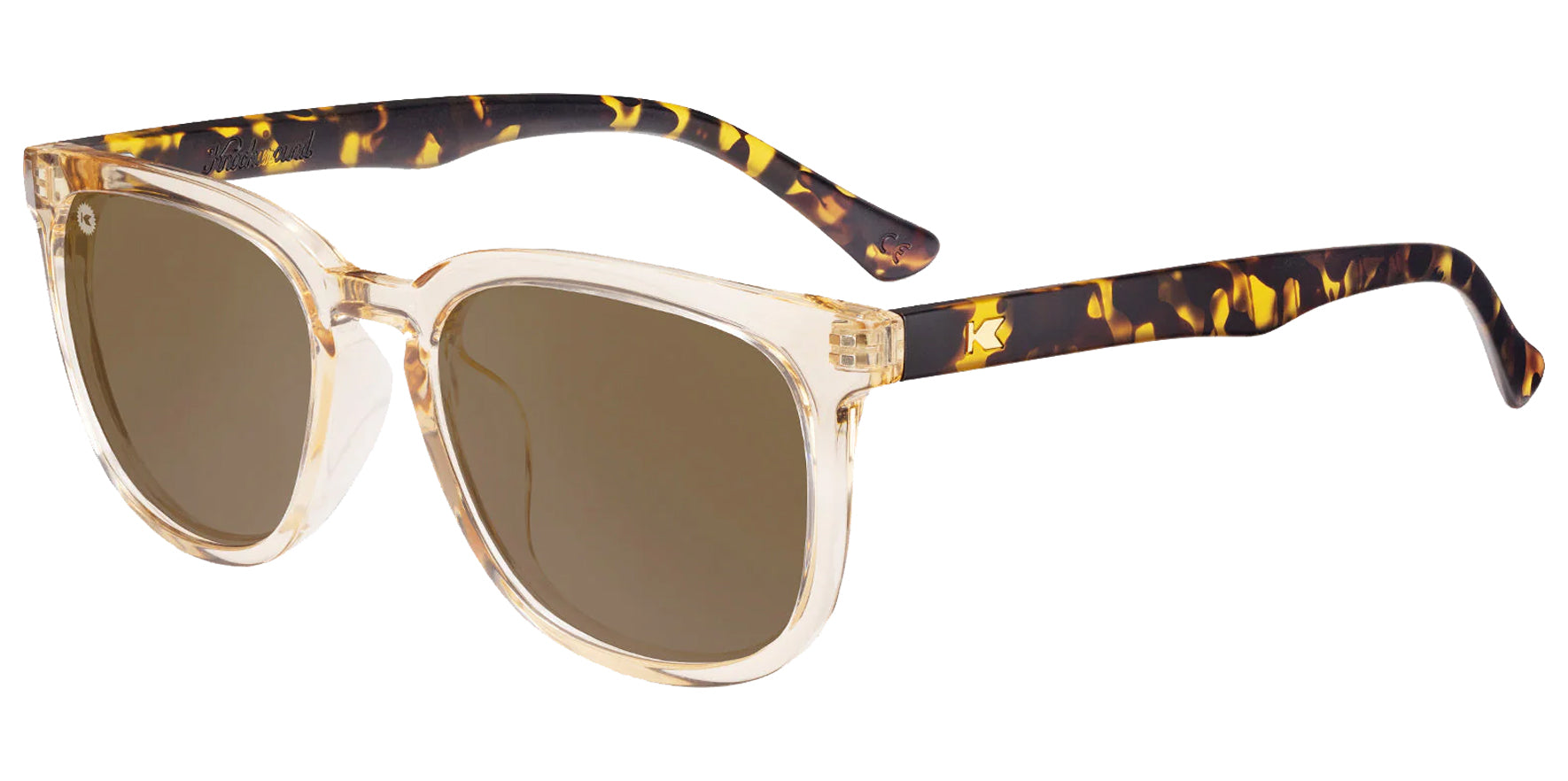 Knockaround Paso Robles On The Rocks Women Glossy Translucent Amber Soft Square Sunglasses ROAM3296 Amber Polarized Lens 51mm