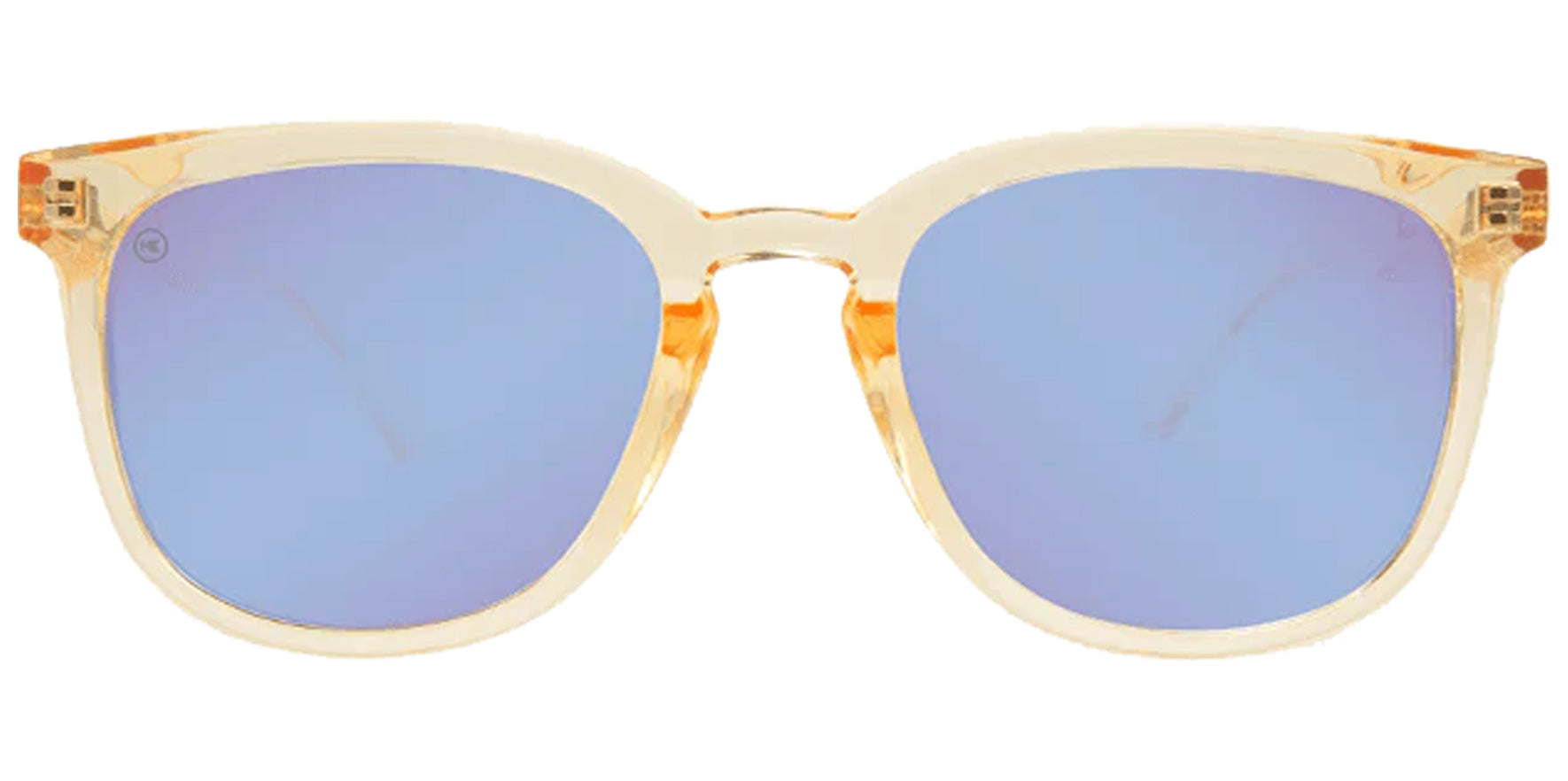 Knockaround Paso Robles Beach Peach Women Glossy Peach Soft Square Sunglasses ROSO3194 Blue Snow Polarized Lens 51mm