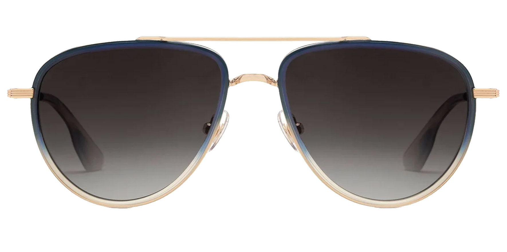 Krewe Coleman 18K Matte Indigo Fade + Gravity Aviator Sunglasses SCJ1-228G-21CS-222 Grey Gradient Lens 55mm
