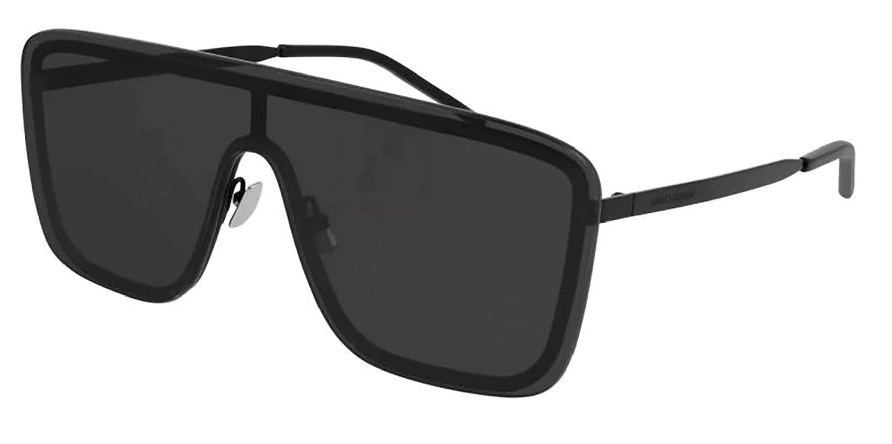 Saint Laurent Mask Black Rimless Navigator Shield Sunglasses SL364M-002 Gray Lens 99mm