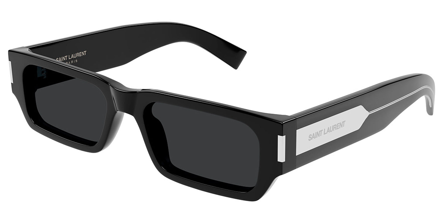 Saint Laurent Black/Crystal Rectangular Sunglasses SL660-001 Black Lens 54mm