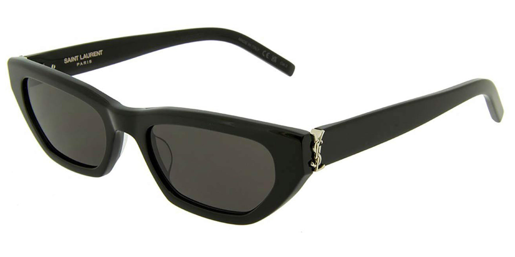 Saint Laurent Black Rectangular Cat Eye Sunglasses SLM126-001 Black Lens 54mm