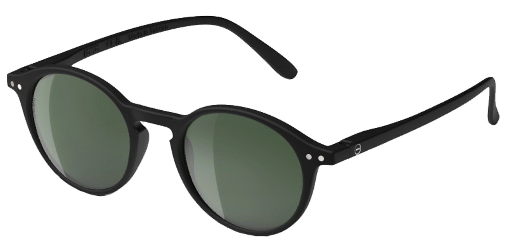 Izipizi Sun #D Black Polarized Pantos Sunglasses SLMSDPAC0100 Green Polarized Lens 138mm